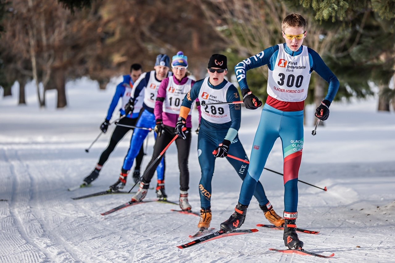  Racers compete in the Glacier Glide 10k skate ski race in Whitefish on Jan. 4, 2023. Hunter D’Antuono | Flathead Beacon 