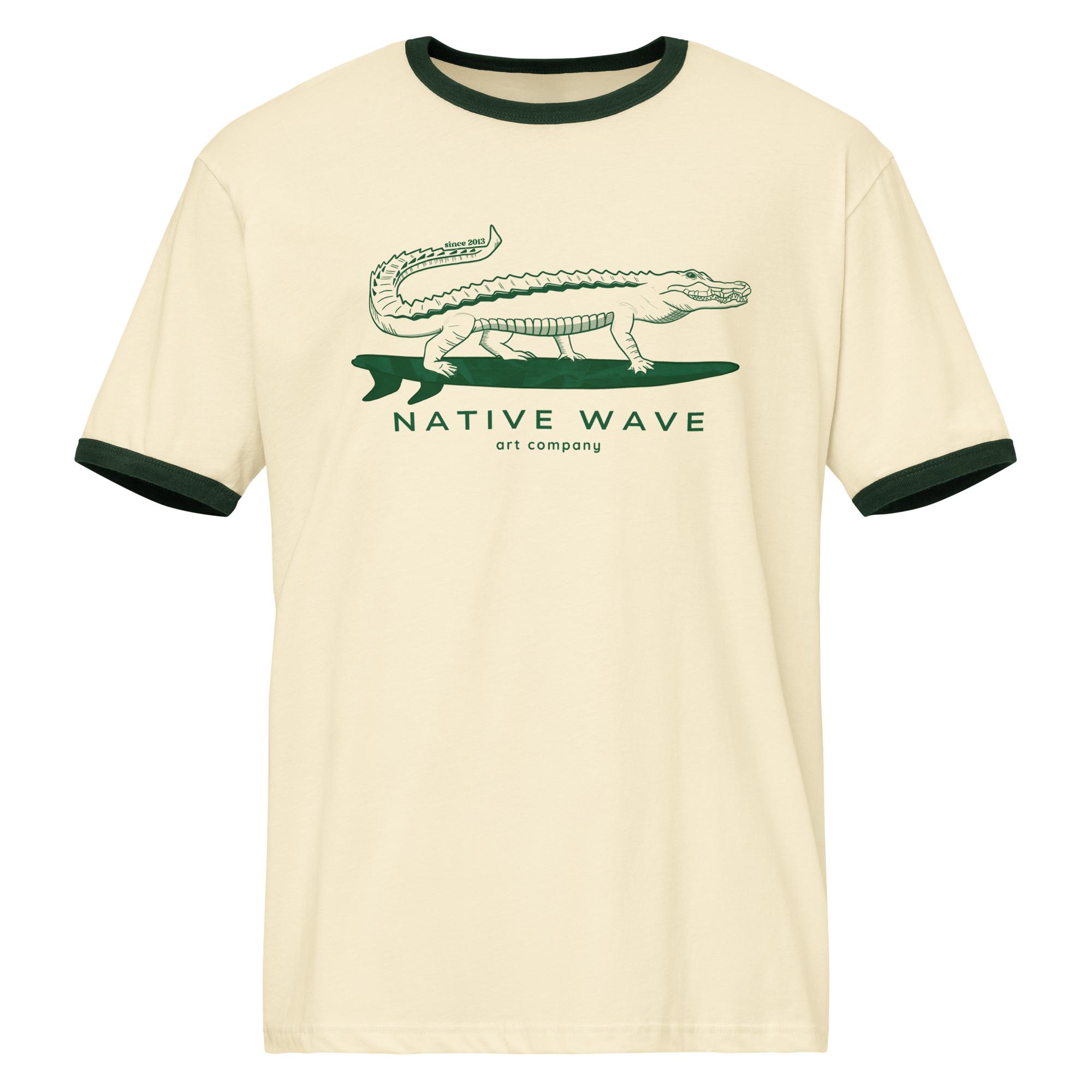 unisex-ringer-t-shirt-natural-forest-green-front-68be3ee449281.png