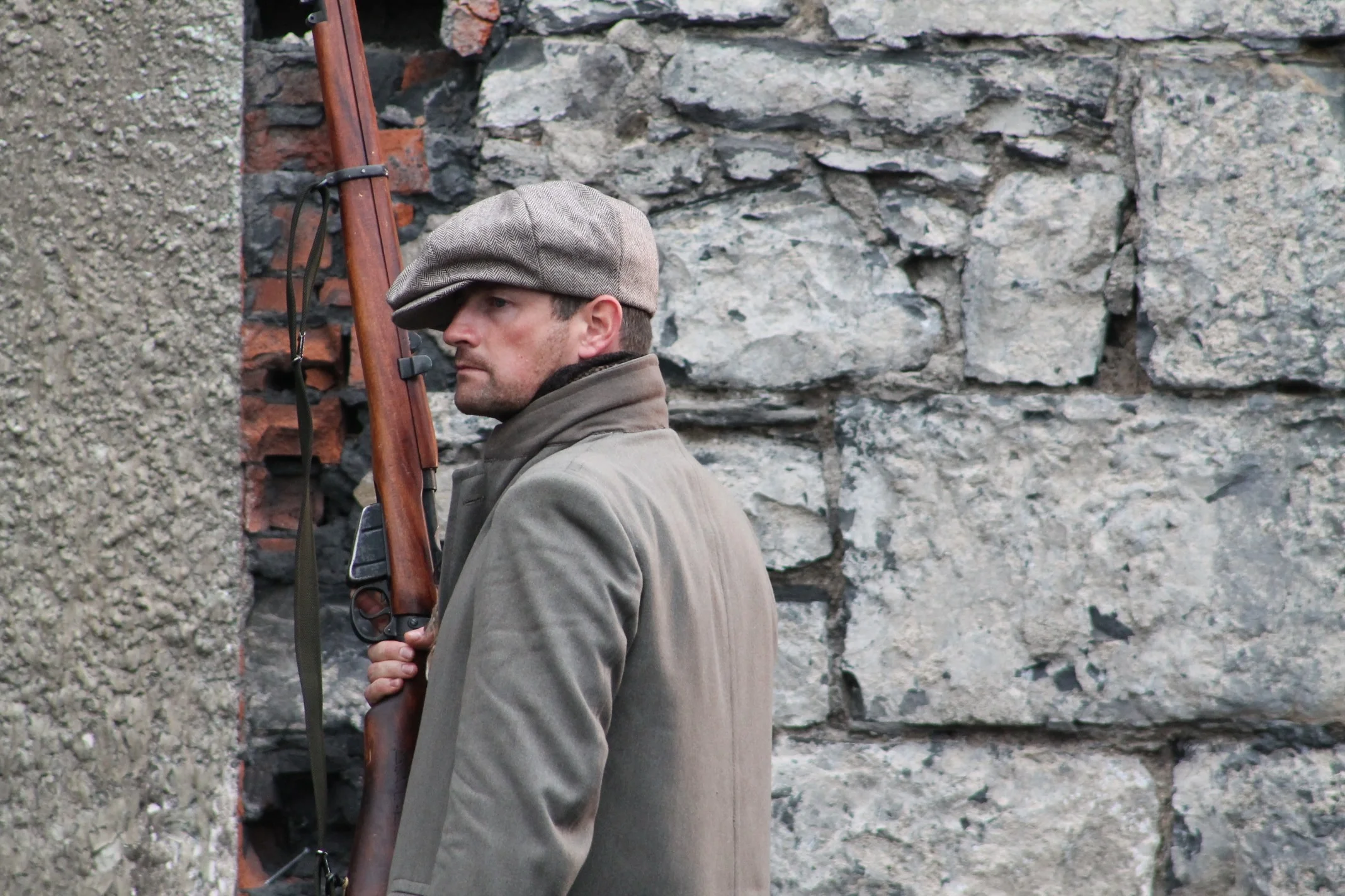 Irish Volunteer keeps lookout and awaits battle