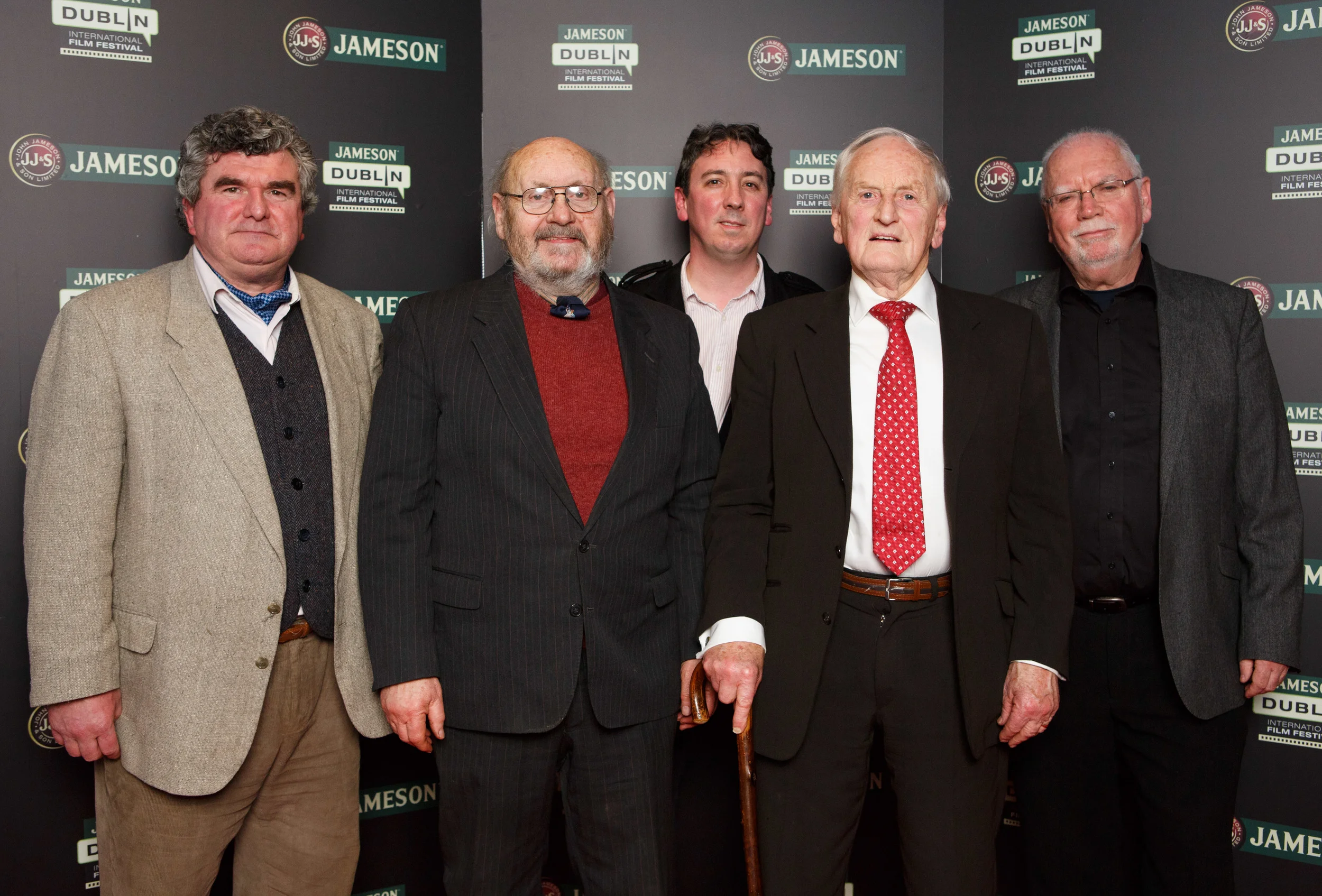 Editor Daithí Connaughton, Chris Shouldice (son of Irish Volunteer Jack), director Keith Farrell, Frank Shouldice (son of Irish Volunteer Frank) and producer Dave Farrell