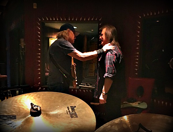 Recording with Joe Walsh at the House of Blues Studio in LA.
