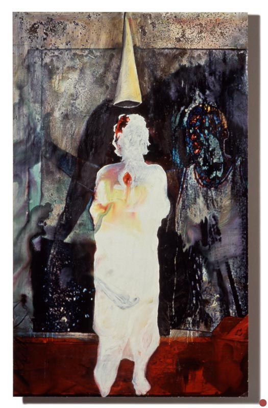 water, oil & coffee on inkjet on board, 32"x48", 1997 (sold)