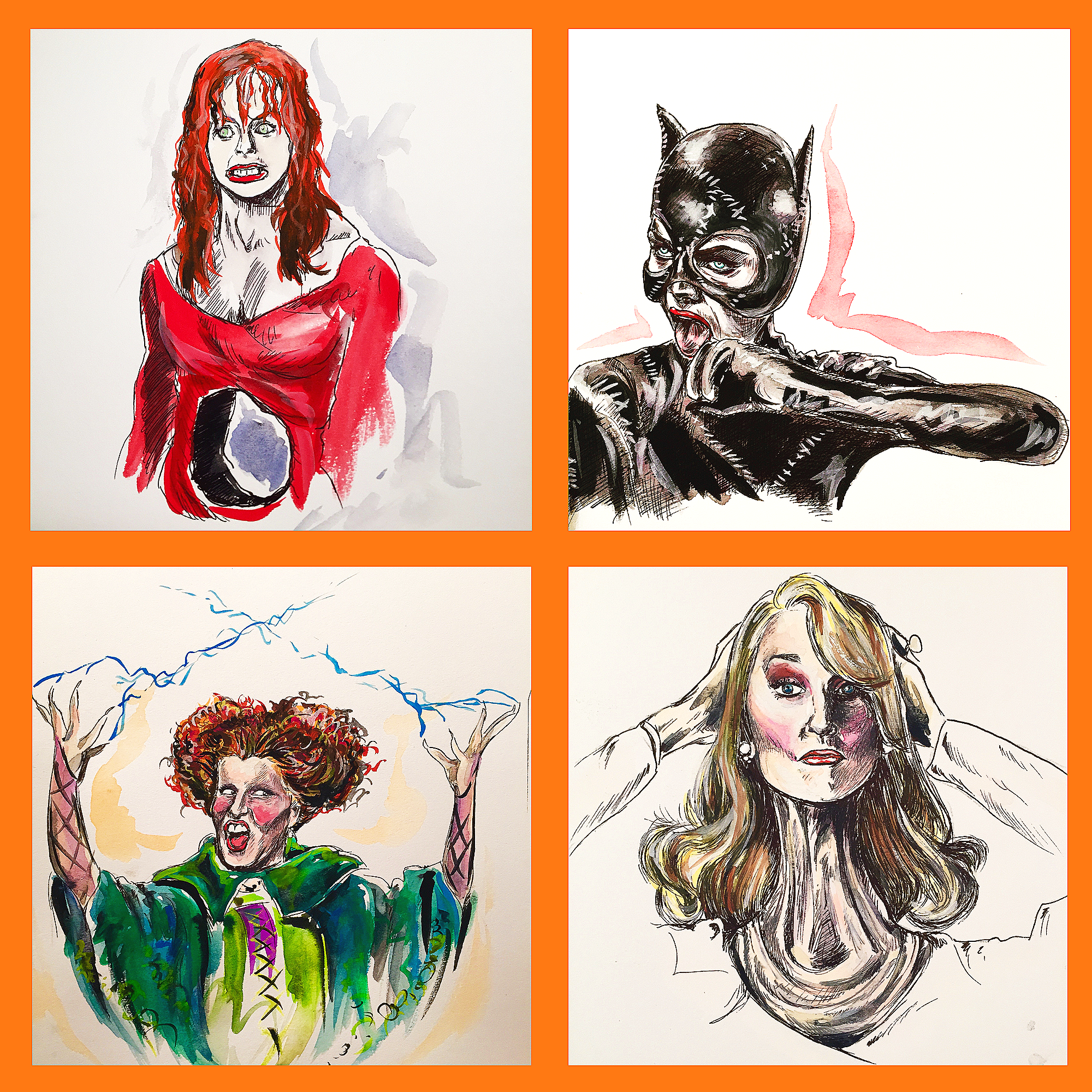 TRICK OR TREAT - Set of four spooky Limited Edition Postcards (4X6")