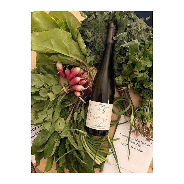 a @day.lov.er CSA comes paired with natural wine + protest lit so of course i&rsquo;m driving to PVD to pick it up every week 🌱✊🏻🍷 thank you @ianaugustine for growing/curating/creating this beautiful + important thing ✨