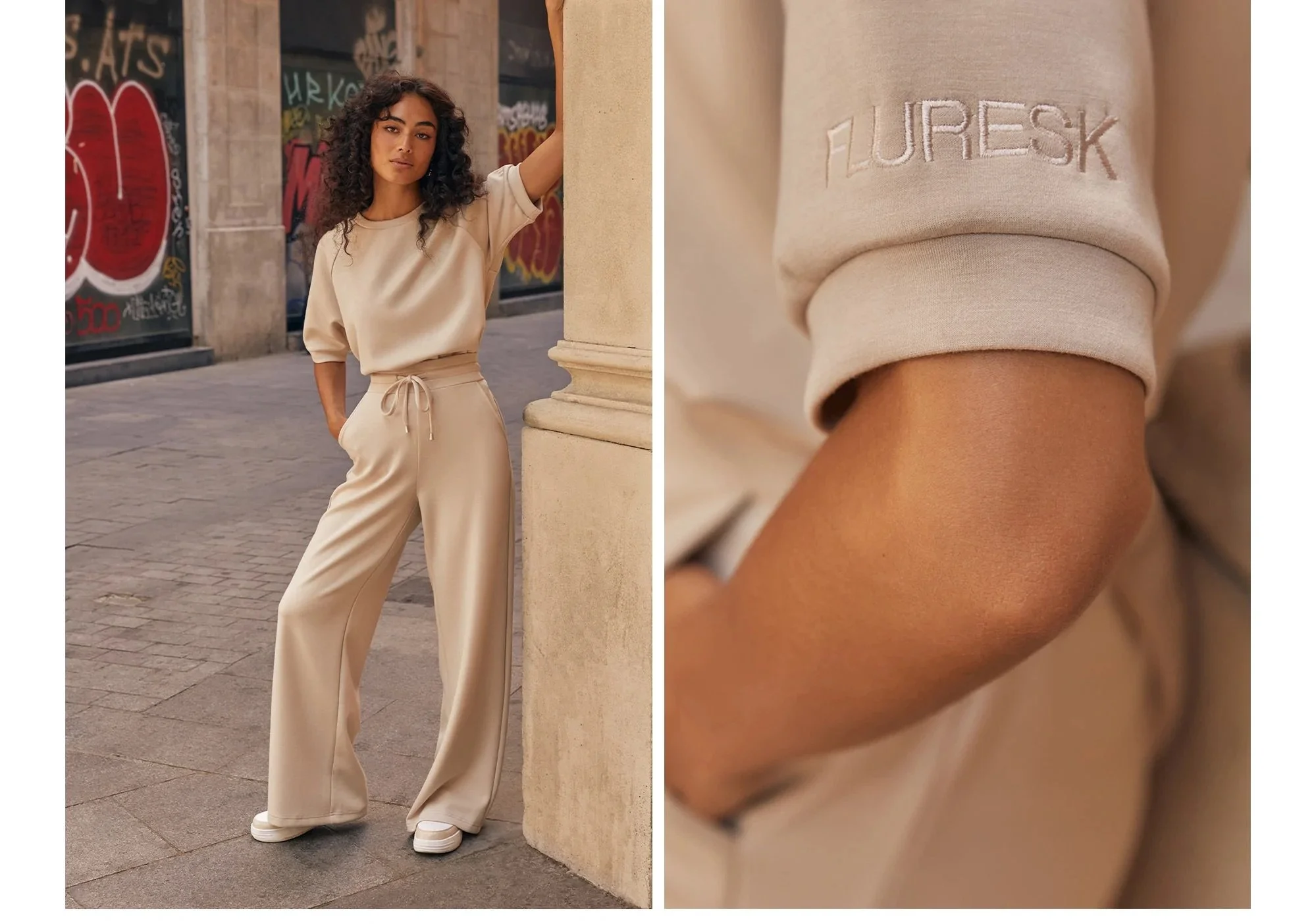 Fluresk Lookbook Spring Summer 2023 , shot in Barcelona by photographer Maryn Haertel , video Jelle Stokhof , model Lieke Van Houten