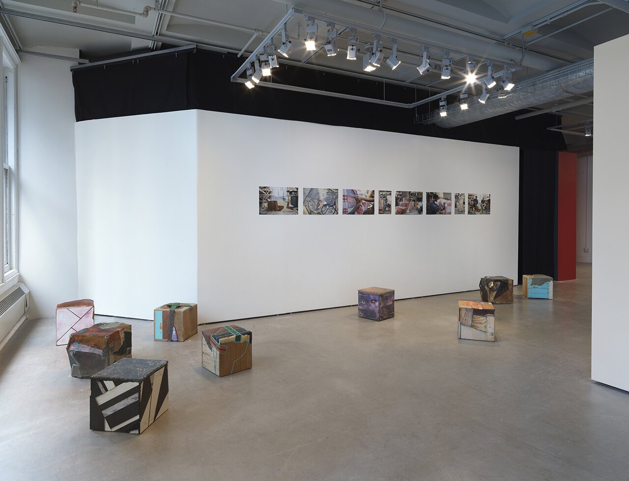  John Preus,  Stoop Culture , installation view,  Re: Working Labor , Sullivan Galleries, School of the Art Institute of Chicago, 2019. Photo: Tom Van Eynde 