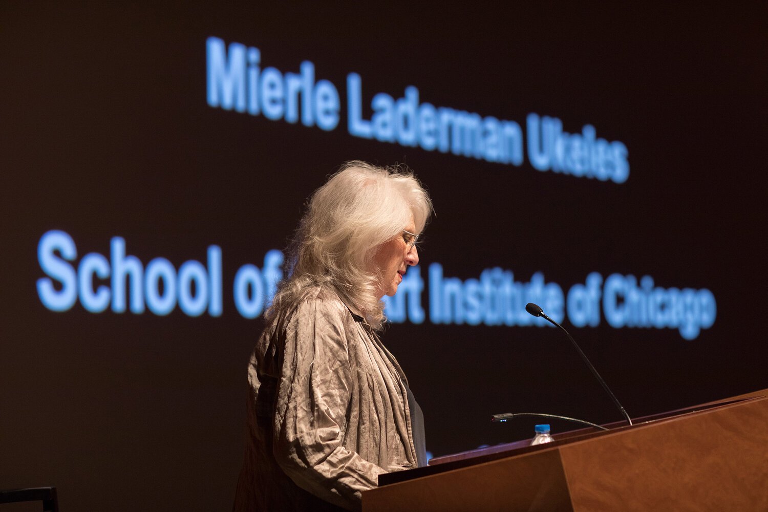  Visiting Artists Program Lecture: Mierle Laderman Ukeles, The Art Institute of Chicago, Rubloff Auditorium, 2019. 