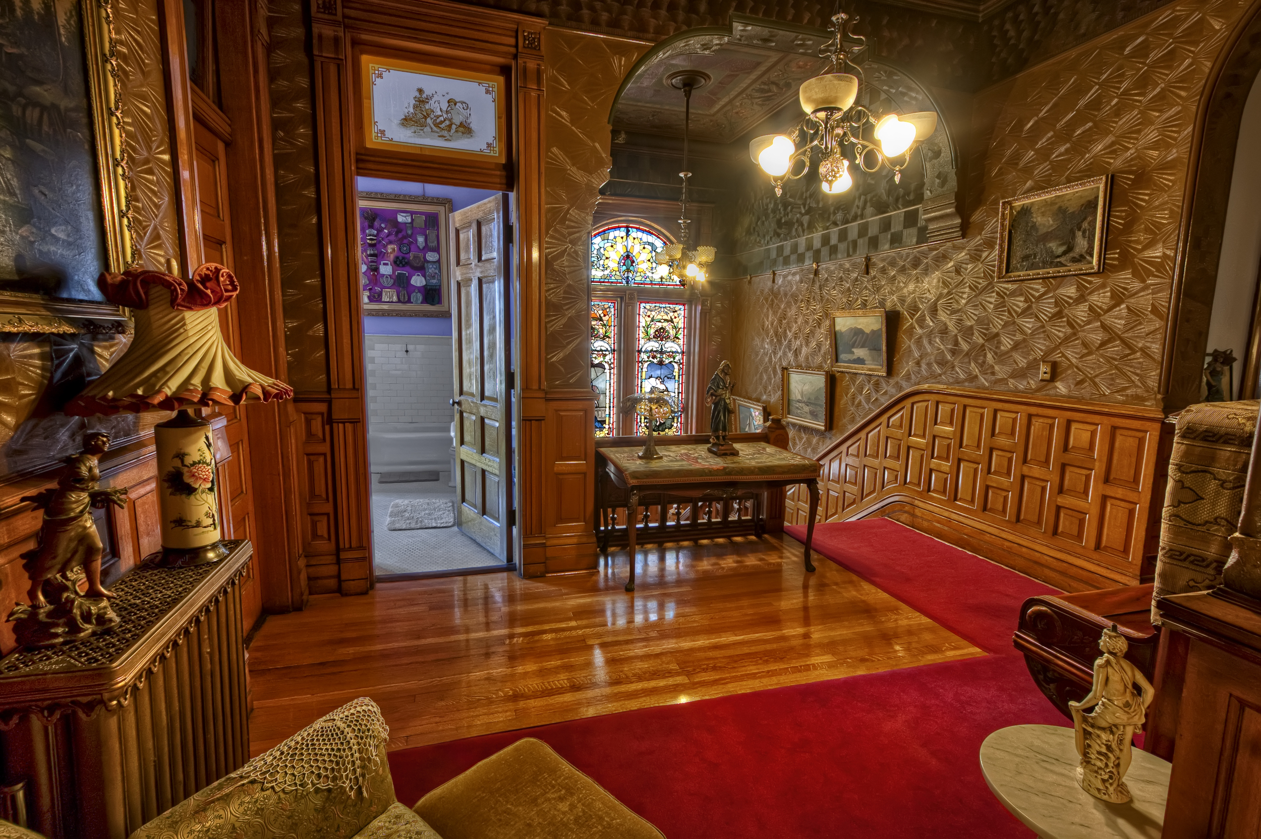 Top of grand staircase, Copper King Mansion, the W.A. Clark home in Butte, Montana. c. Daniel Hagerman. Prints for sale at http://fineartamerica.com/art/all/copper+king+mansion/all.