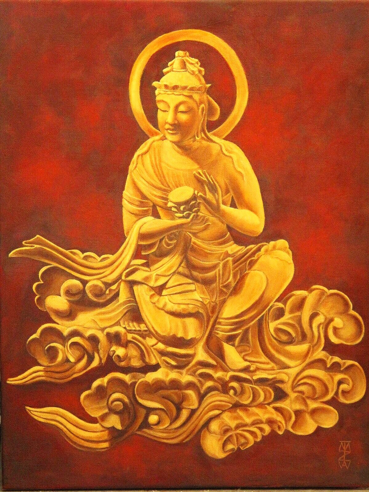 Bodhisattva on Clouds II