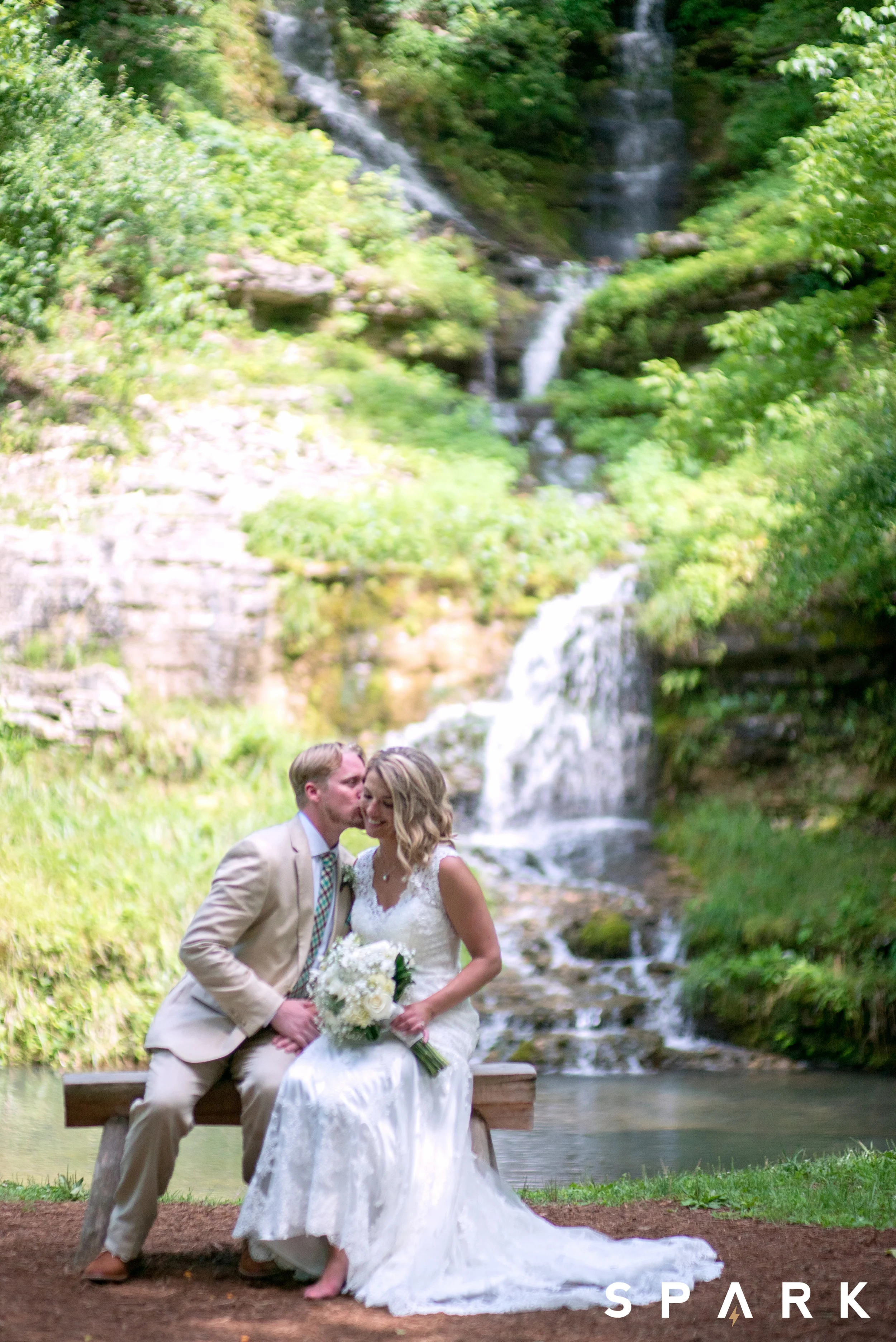 Pictured Above : Kelli loved that the chapel looked out onto a magnificent waterfall, creating a picturesque sight. 