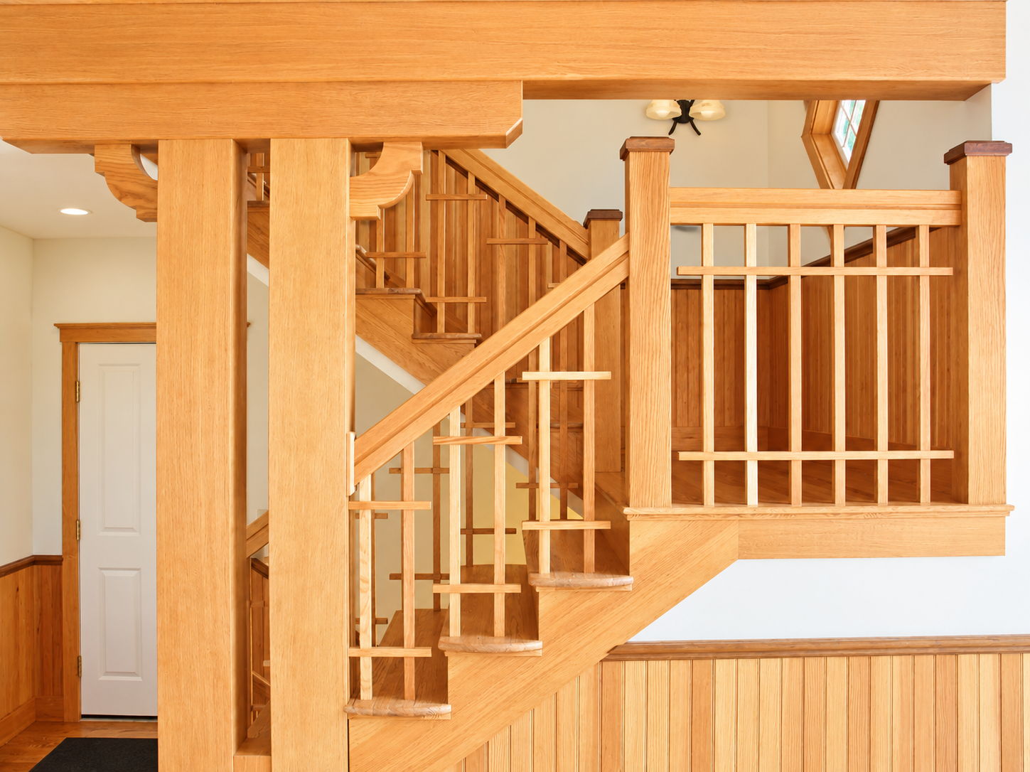 Warm Oak Craftsman Staircase Interior.png