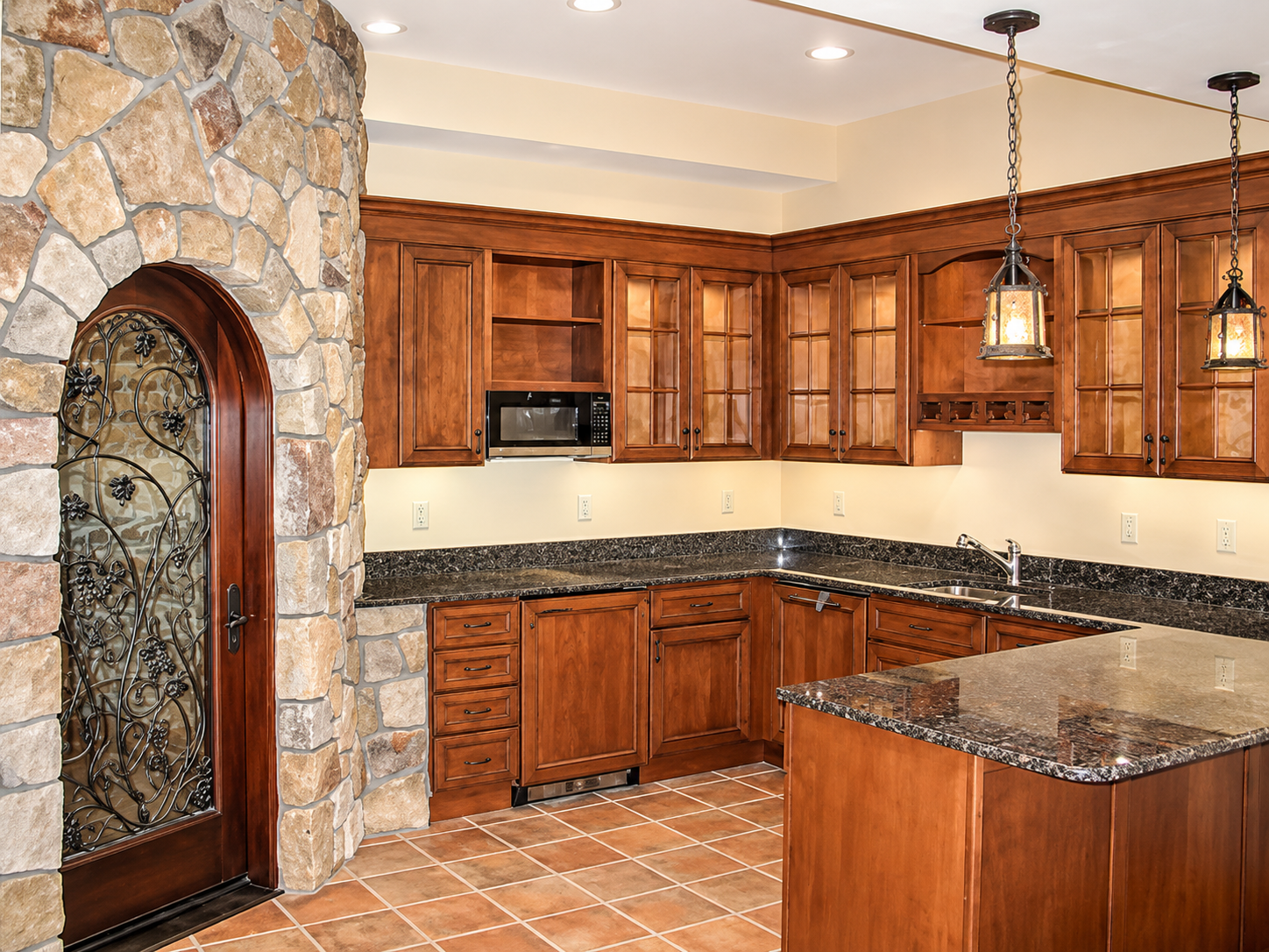 Warm Rustic Kitchen with Stone Arch Door.png