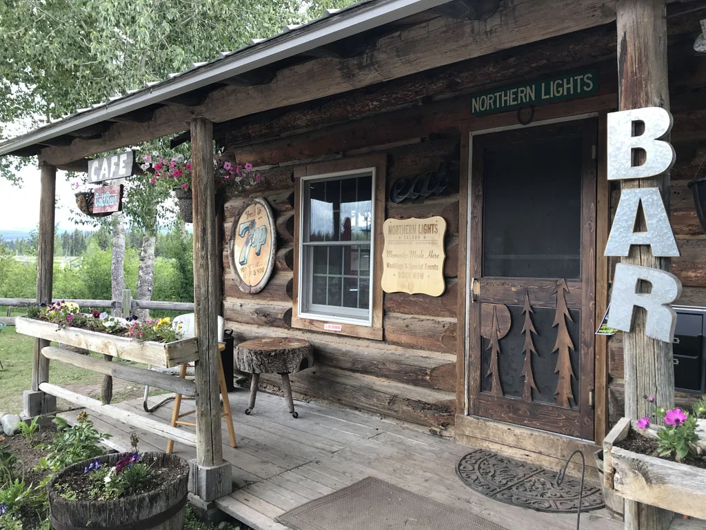 Breakfast and lunch items are served at the Polebridge Mercantile, and dinner, drinks, and music are served up nightly all summer long at the Northern Lights Saloon.