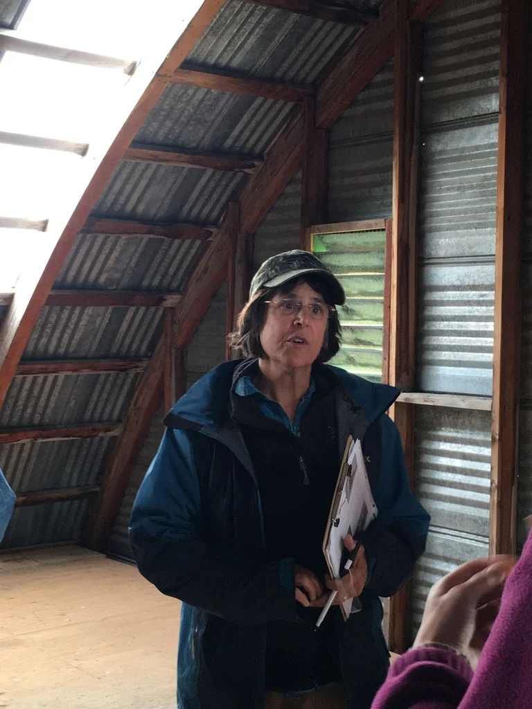 Gael Bissell, retired biologist at MT Fish, Wildlife, & Parks helped coordinate the restoration of the McClarty barn with the owner in 2014.