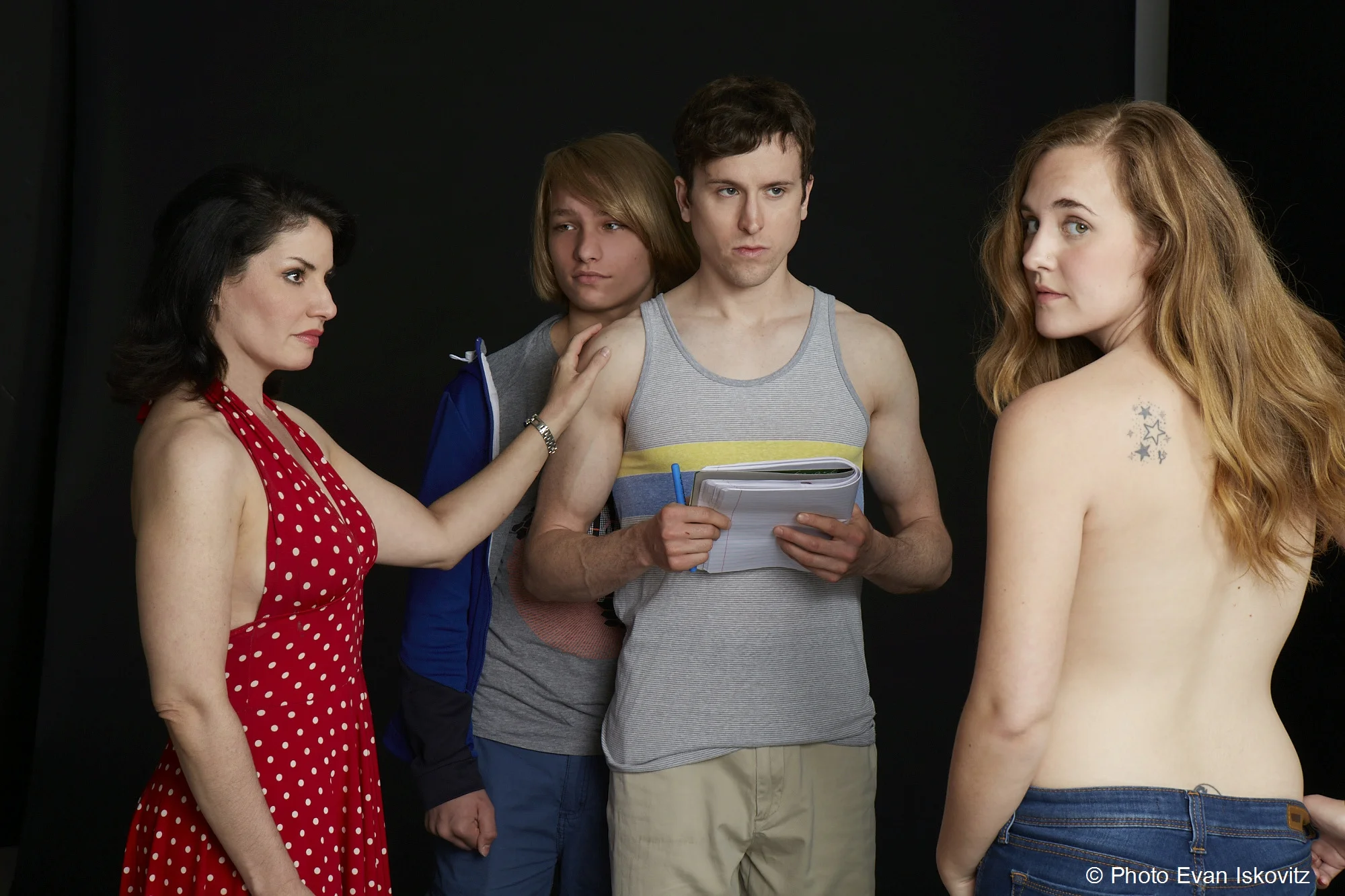 Cast of Lancelot from left: Romy Nordlinger, Grant Riordon, Stephen James Anthony, Lulu Fogarty