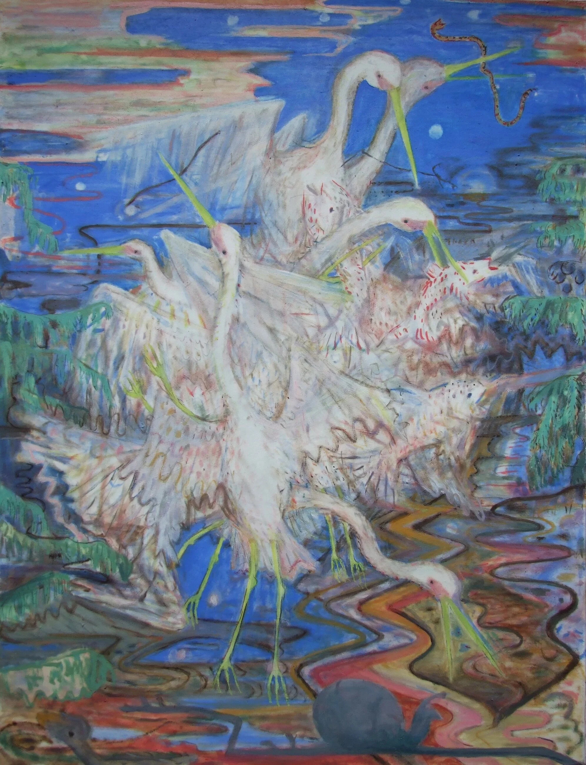 The Heron and the Fish - 2019 - Oil on Canvas