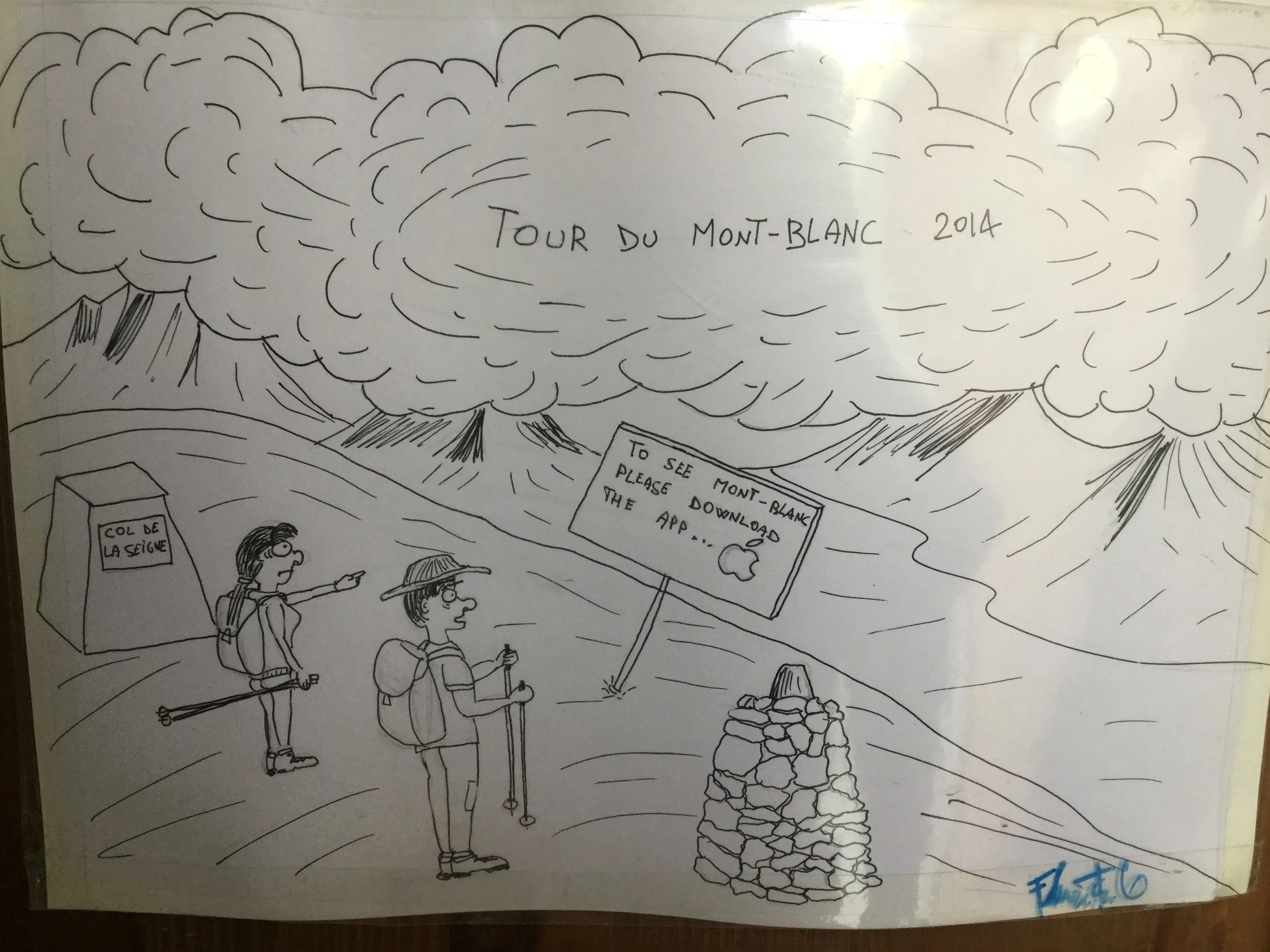 We saw this hand-drawn picture the next day and really had a good laugh.