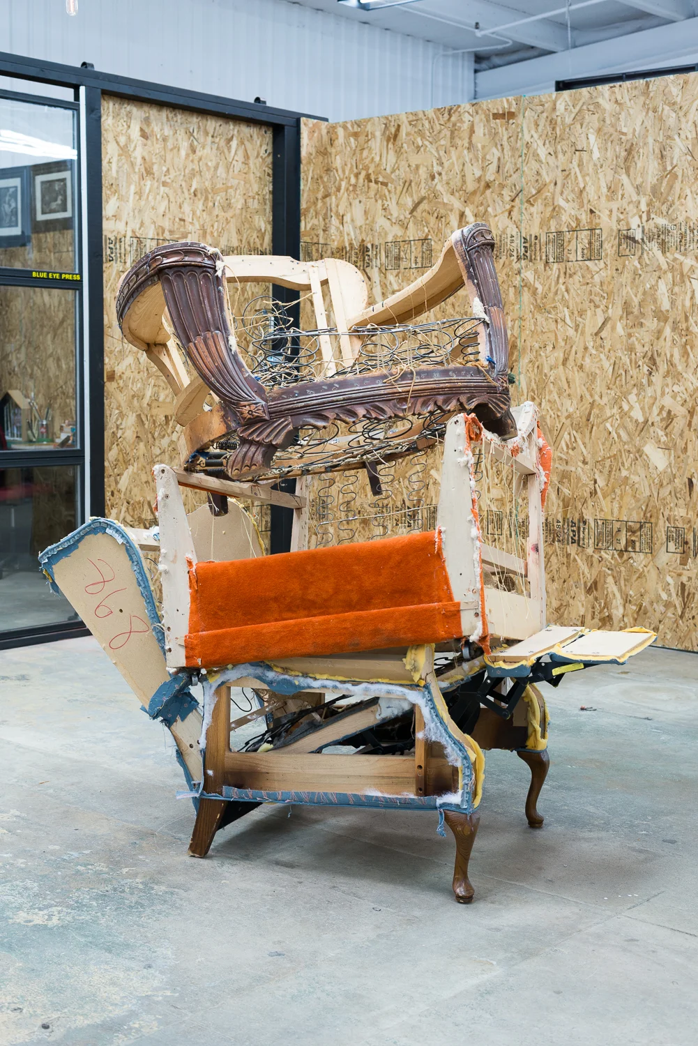 Chair Cairn, 2016. Site specific sculpture. Size: variable