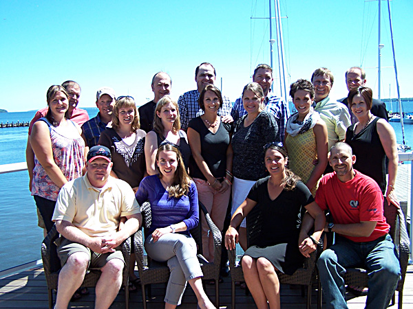 In this photo we are joined by the outgoing couples, including the awesome couple from Montana (front left) to whom we owe our thanks for recommending us! 