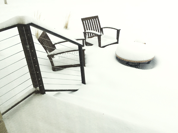 In hindsight, maybe I should have put away my patio furniture for the winter?