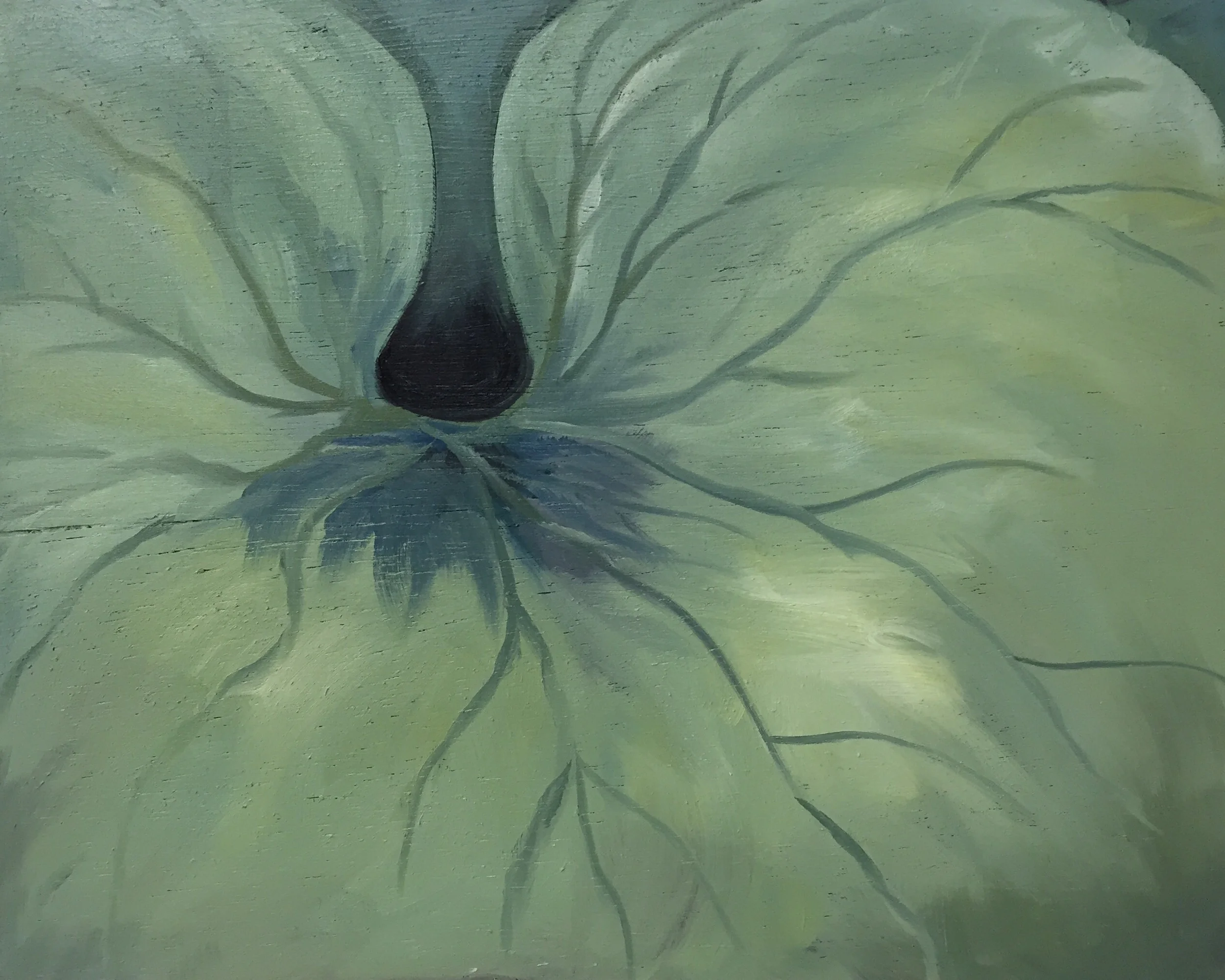 Garlic Mustard, oil over acrylic