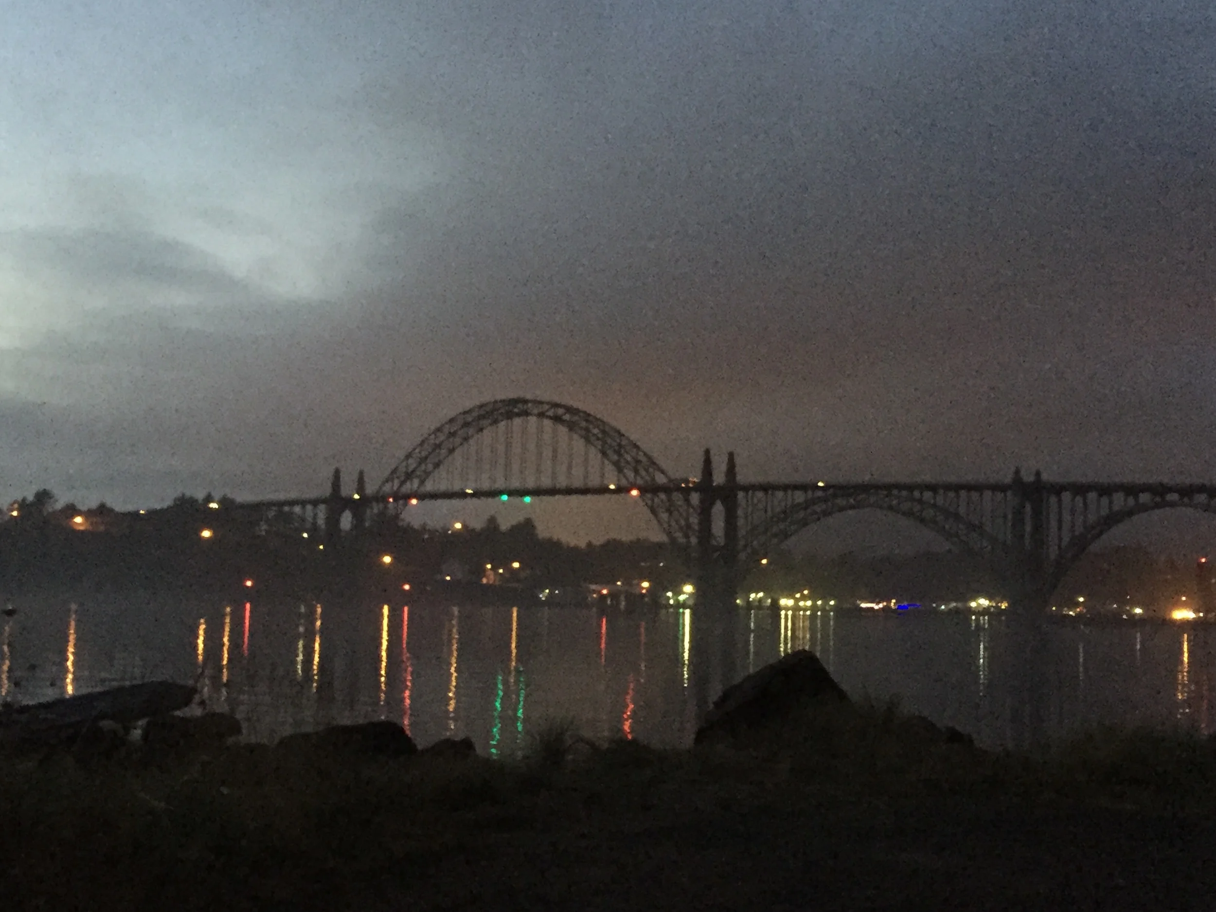 Newport Bay at night