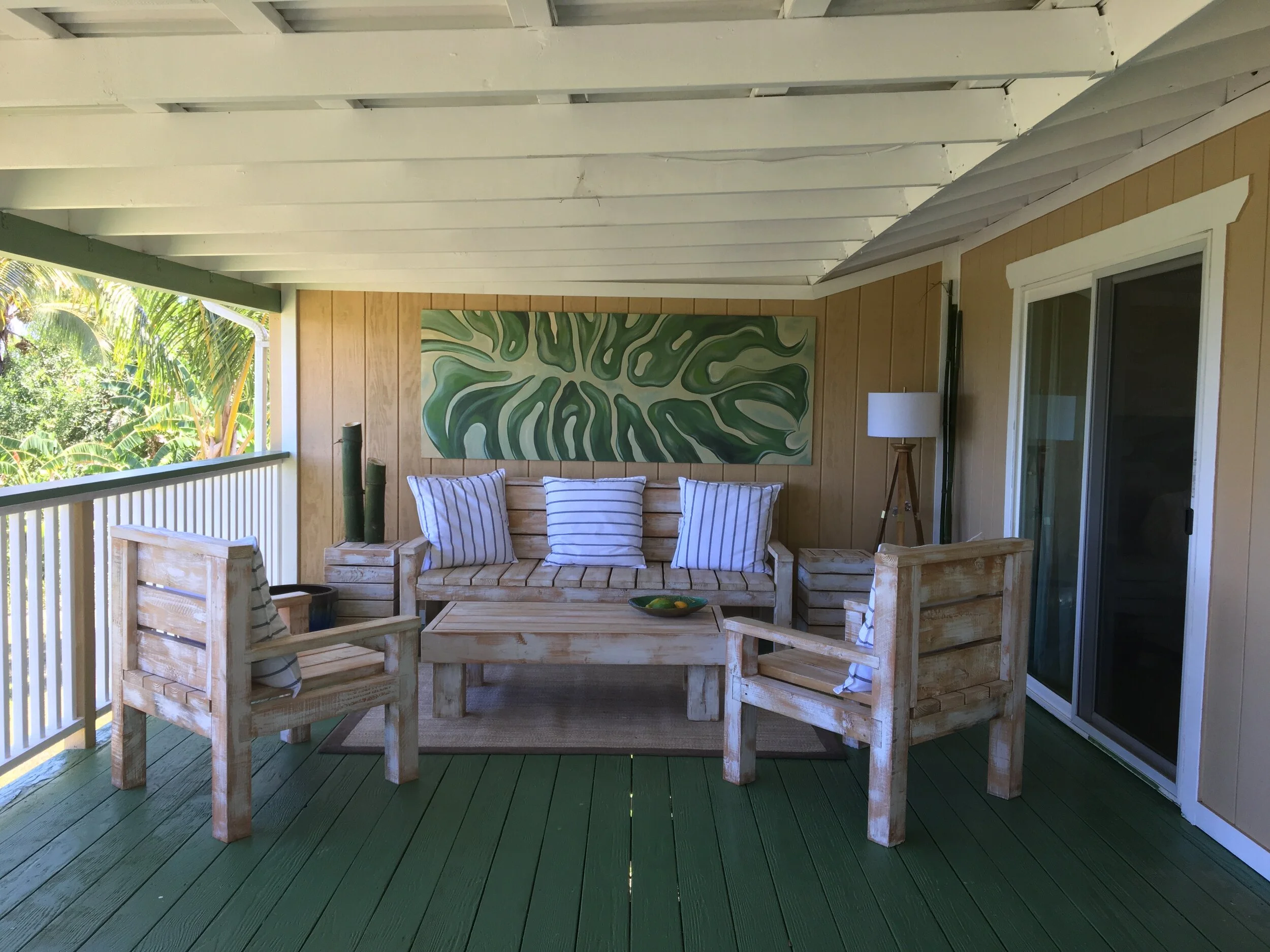 Lanai Furniture Finish and Monstera Leaf Painting