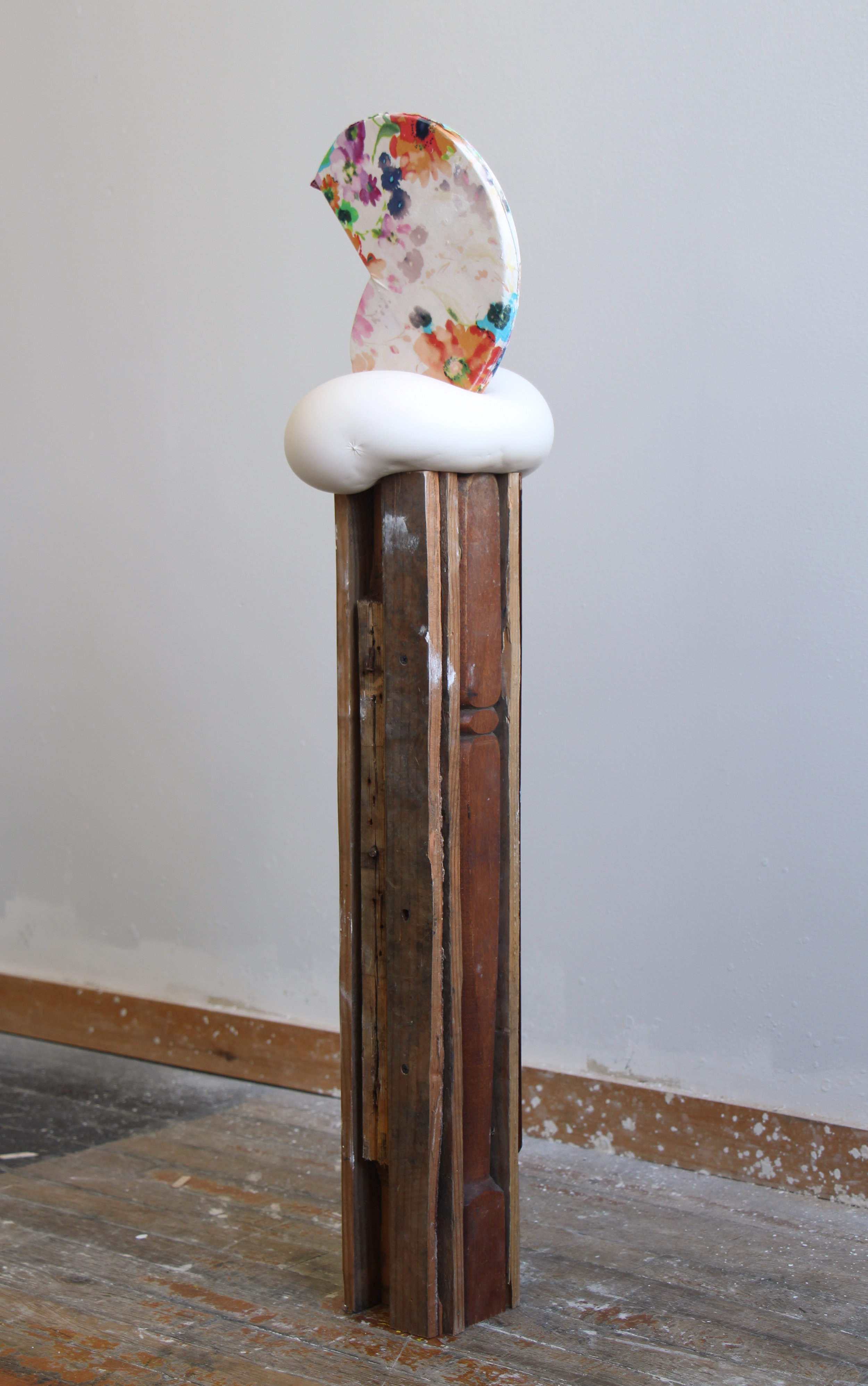  And as Honeysuckle Is Sweet so Is This Flower Salt, 2016 plaster, fabric, wood 39 x 9 x 9" (with base) 