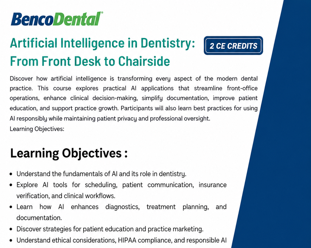 Artificial Intelligence in Dentistry: From Front Desk to Chairside