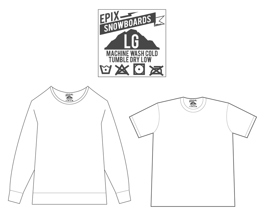 Primary Label: 2.5" x 2.5" - Shirts, Sweatshirts, Jackets, & Button-Downs
