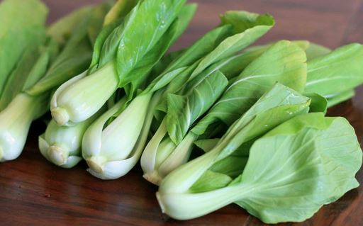 Baby Bok Choy . - This is an asian vegetable. Very hearty and nutritious. Steam, sauté, or eat it raw sliced into salads. Treat it as you would Napa cabbage. Don’t be afraid if you have never tried this before. Taste it raw and then try it cooked with garlic or add it to soups or stir-fry.