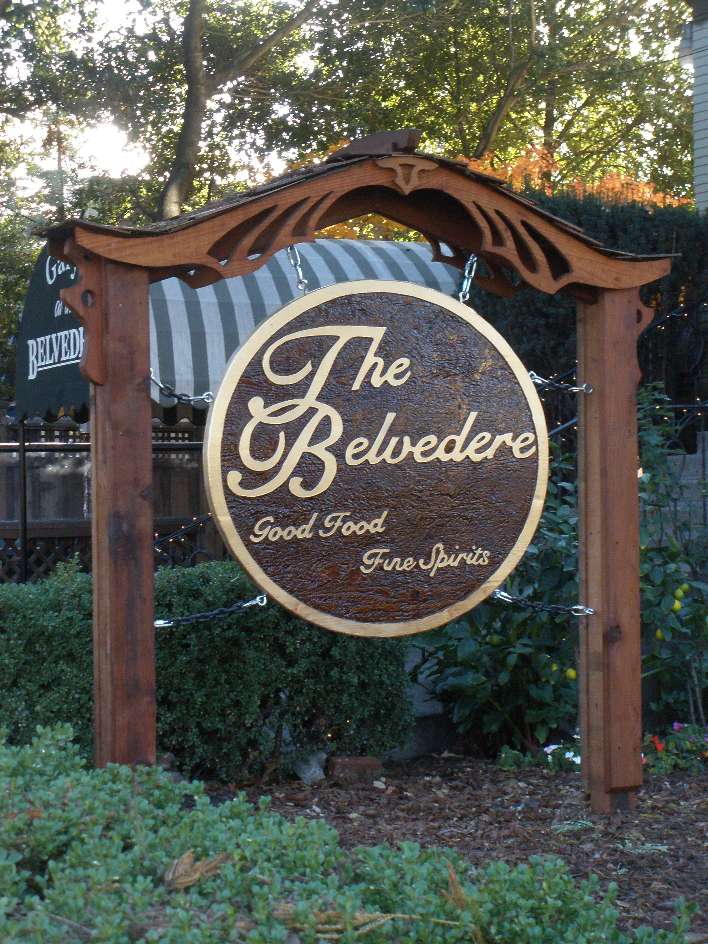Belvedere sign and frame