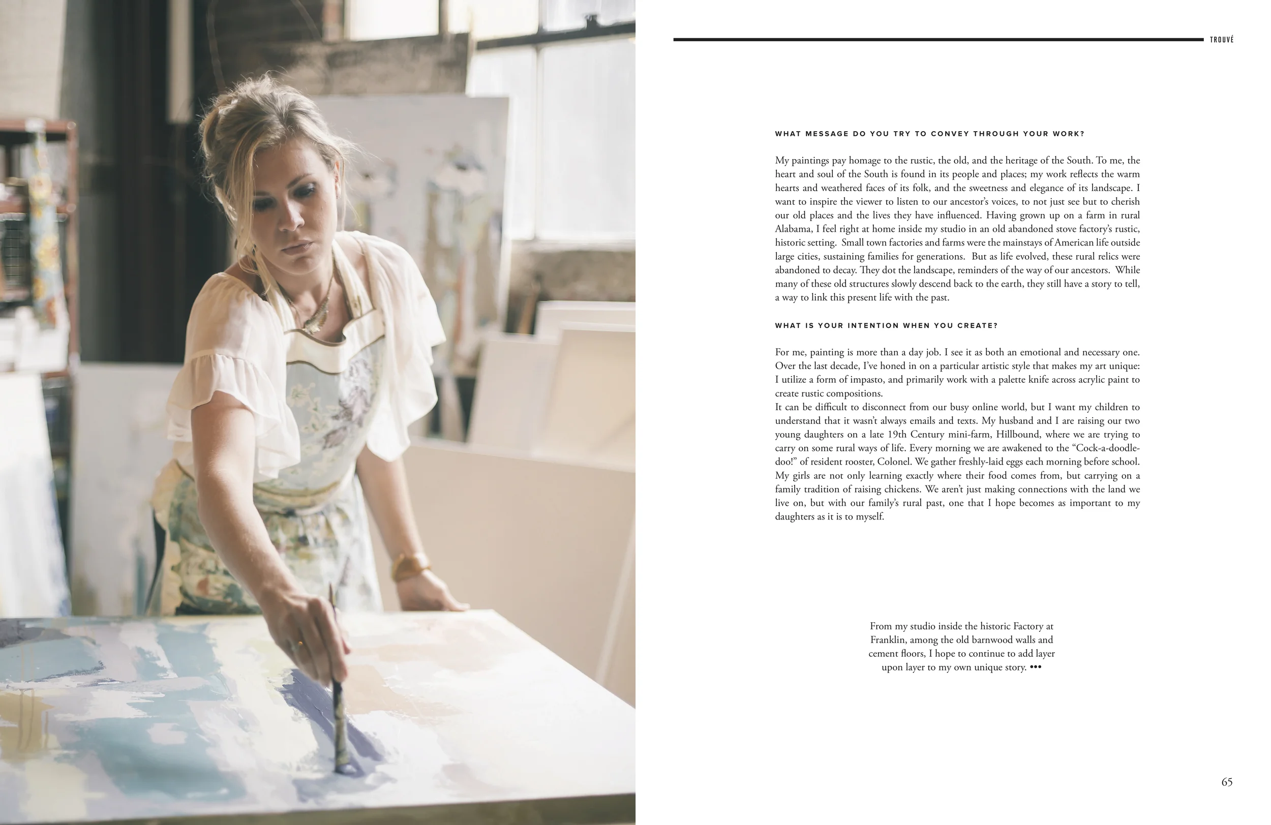 artist Deann Hebert for Trouvé Magazine