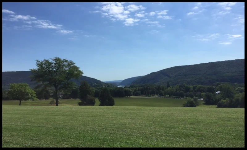 Harpers Ferry, Bolivar Heights Battlefield which overlooks the Potomac and Shenandoah Rivers and the towns of Bolivar and Harpers Ferry. The ridge on the left is Maryland and the ridge on the right is Virginia. 