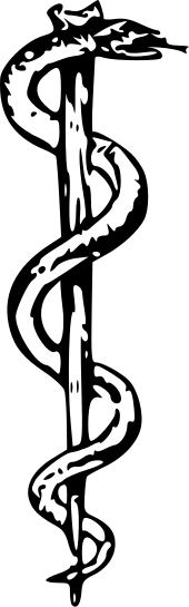 Rod of Asclepius. Used in Greek mythology as symbol of healing. 