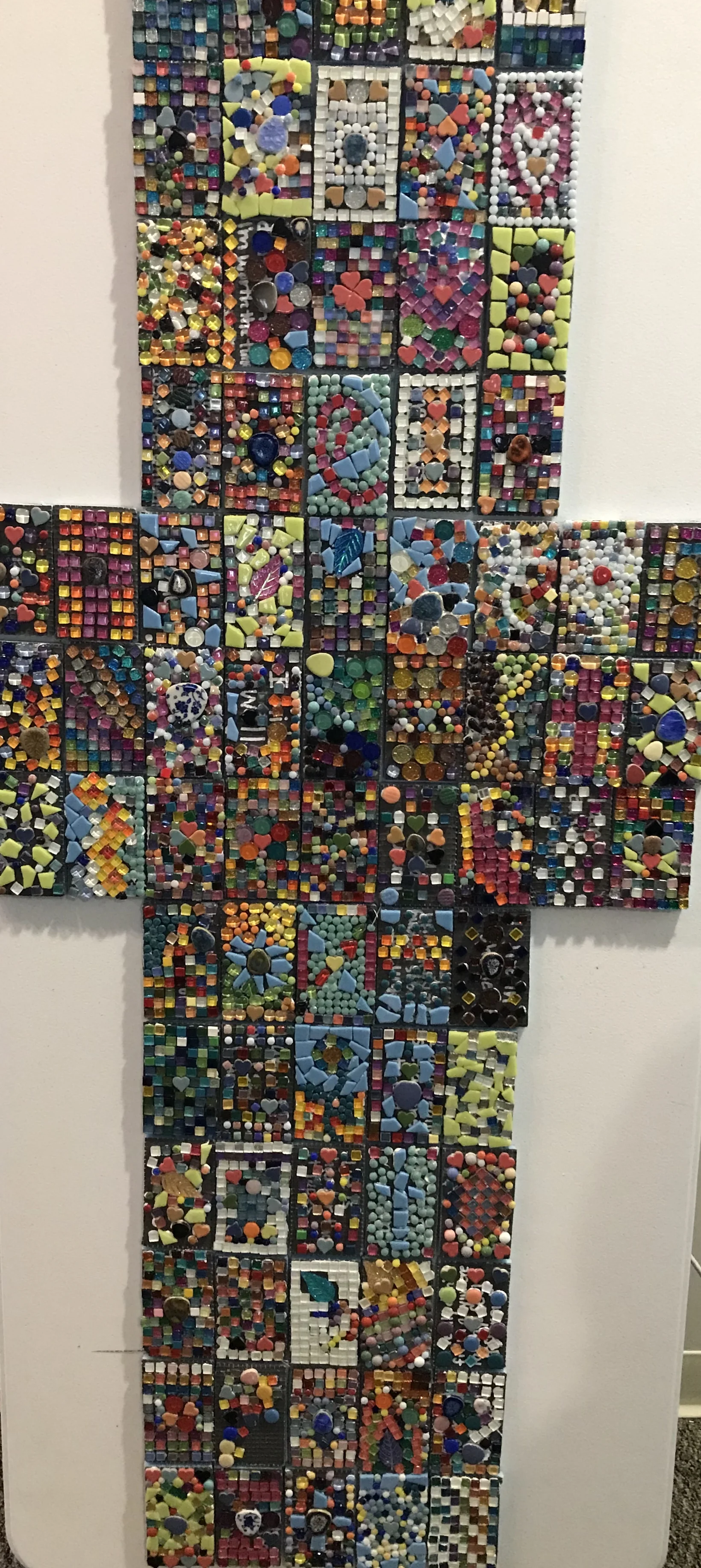 A mosaic made during the women’s retreat to demonstrate how our brokenness is used by God to create something unexpected and beautiful.