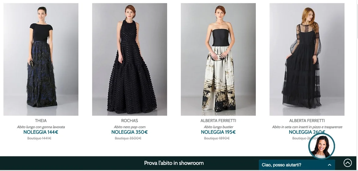 Dresses shown on the Italian Drexcode website 