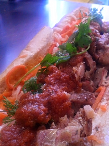  Bon Me Sandwich with "Brian's Hot Saus"