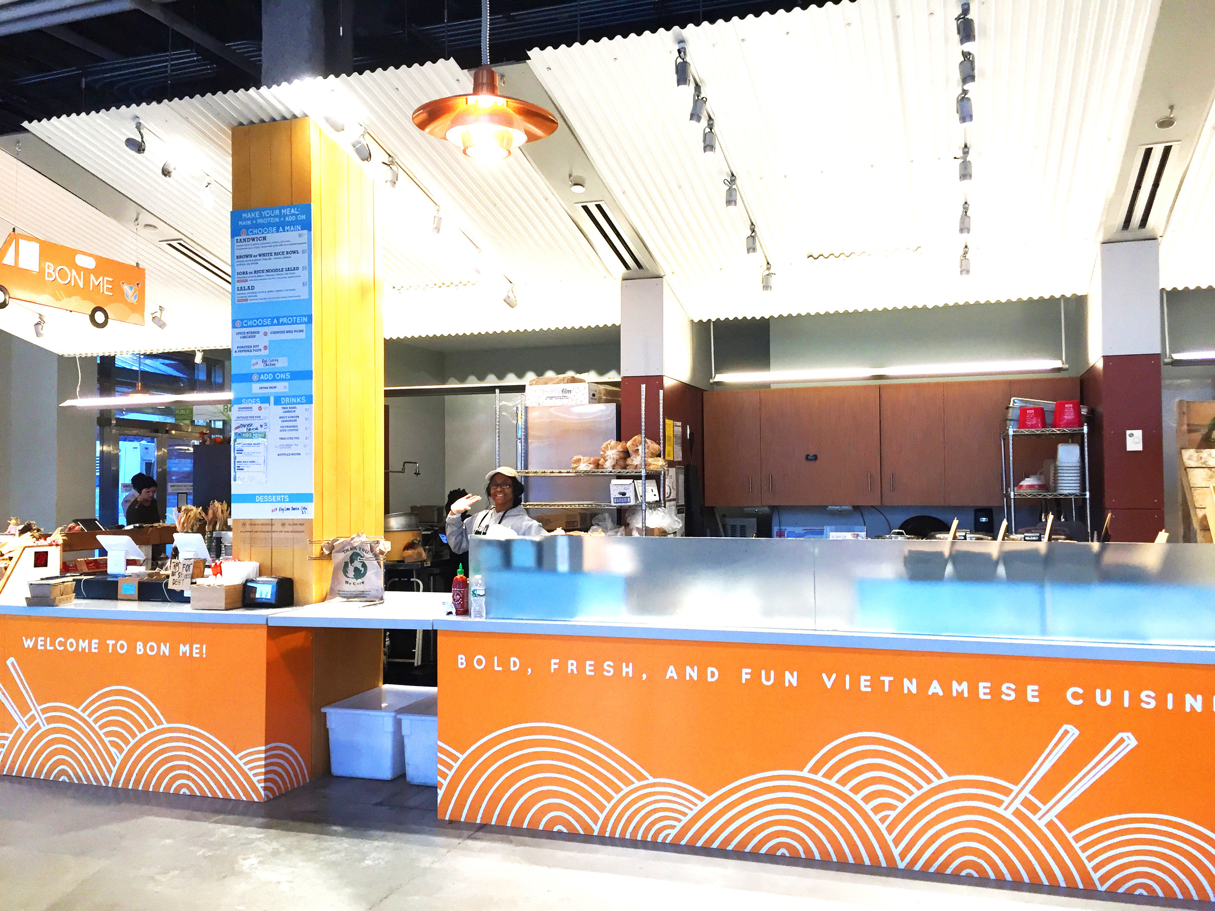 Our Bon Me booth in the Boston Public Market