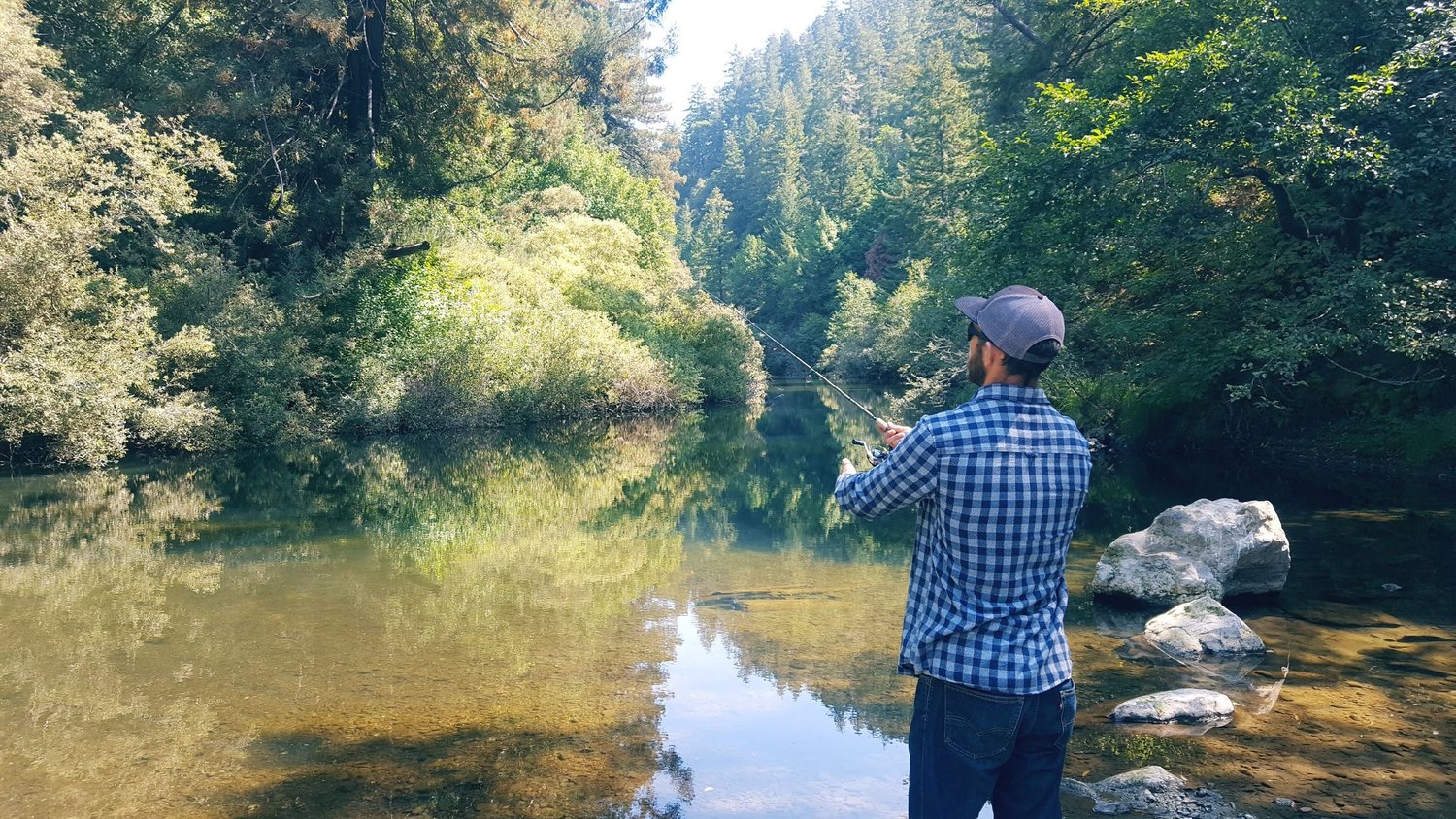 Fishing a river in Northern California, post accident