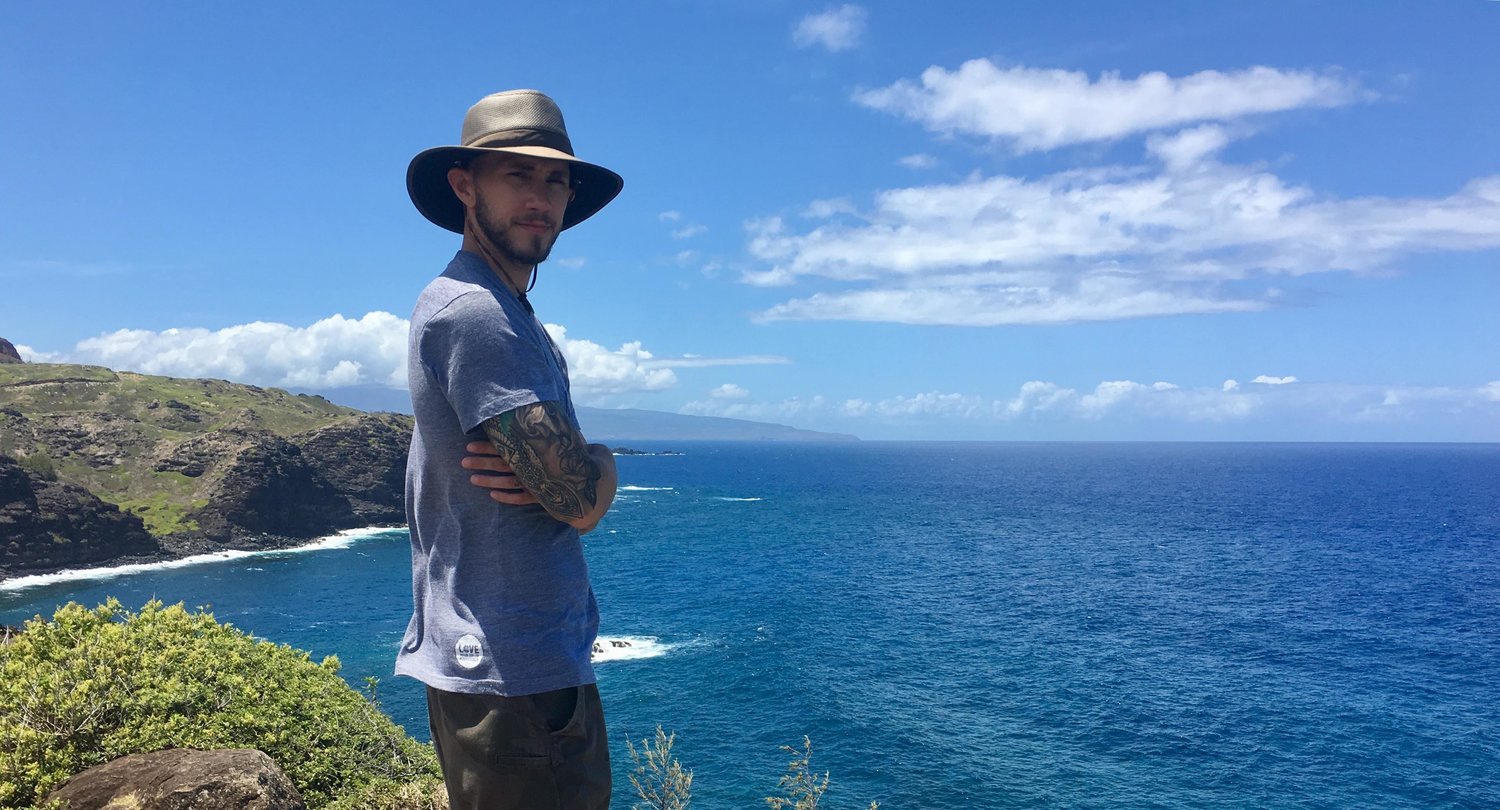 Meditating on a cliff in Hawaii, post accident.