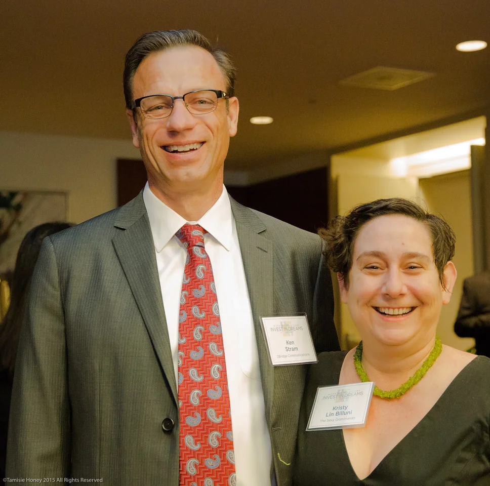 Ken Stram of 2 Bridge Communications and Kristy Lin Billuni, the Sexy Grammarian