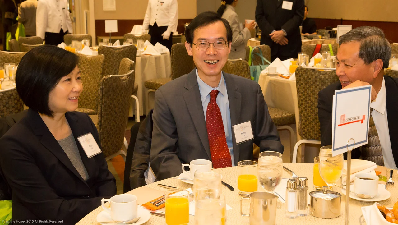 Ellen Yee, Kenny Tse, and KK Chan of Cathay Bank