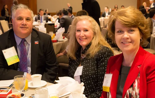 Peter Goetze of First Bank and Chairman of the Working Solutions Board of Directors, Jennifer Raike of Old Republic Title, and Susan Montoya of First Bank