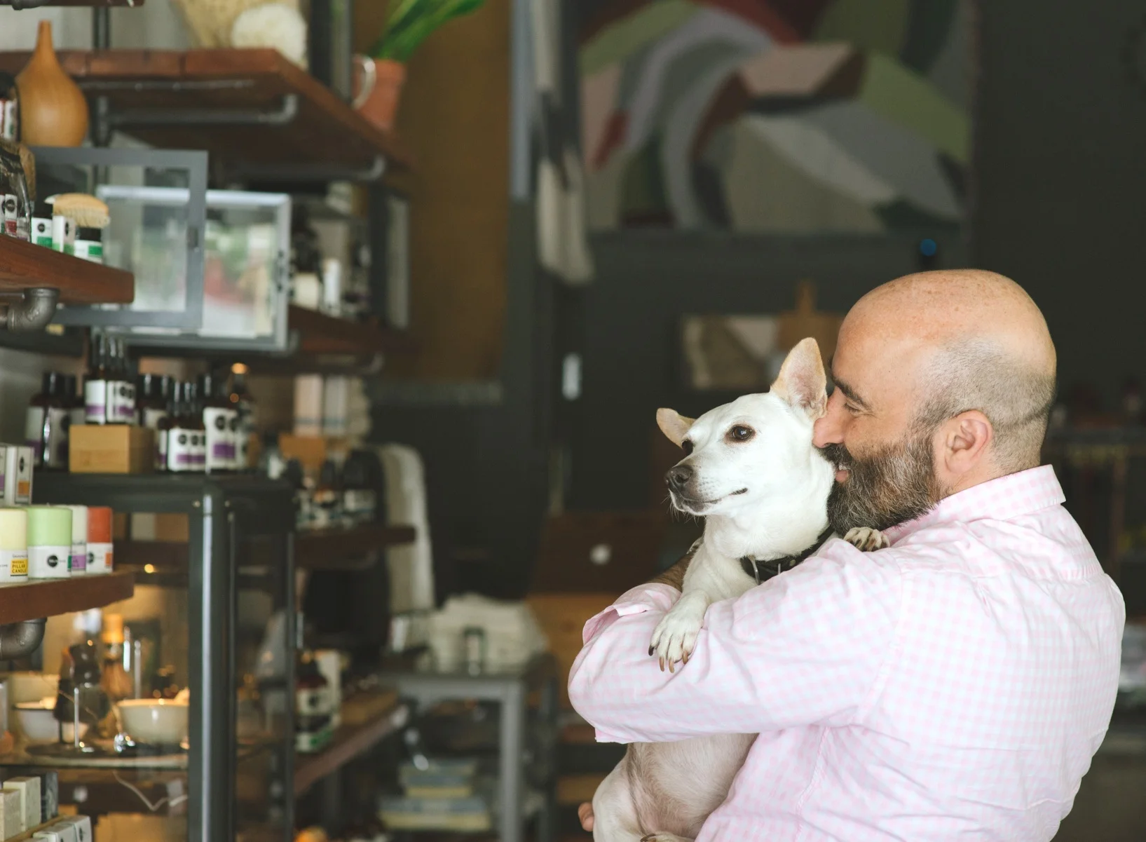 Jonathan Plotzker-Kelly, Founder of Heliotrope - with his dog, Laika (Photo Credit: Michael Joy Photography)