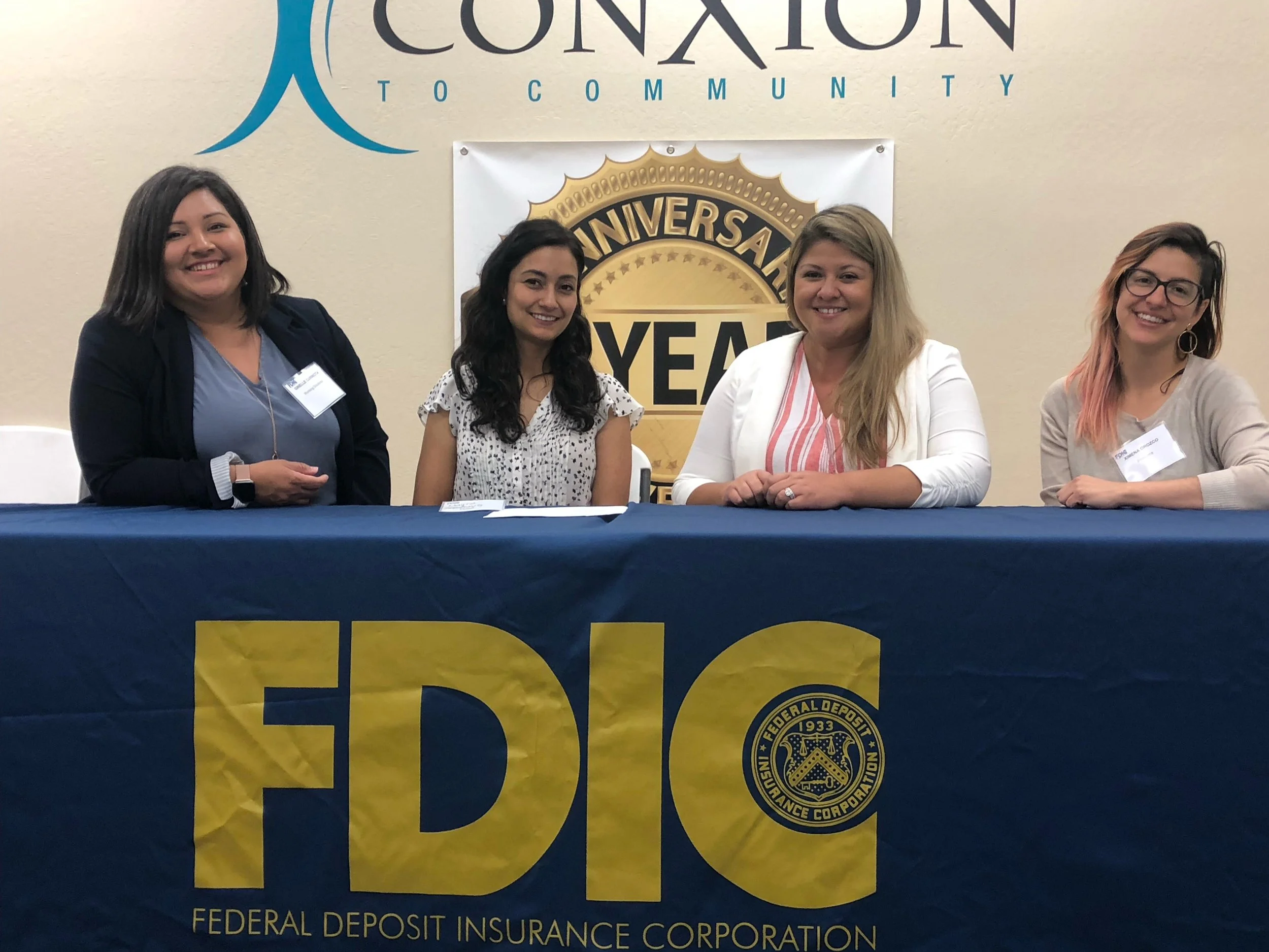 Working Solutions staff member Ginelle Curincita (far left) serving on a panel at a Spanish-language Access to Capital forum in San Jose.
