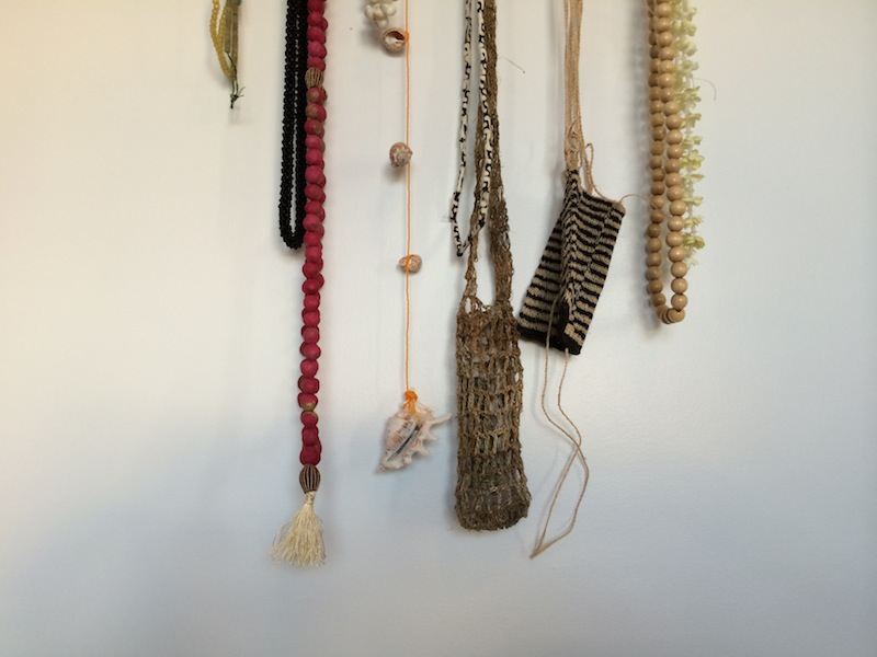 Detail shot of the handmade wall hanging we created for the bedroom.