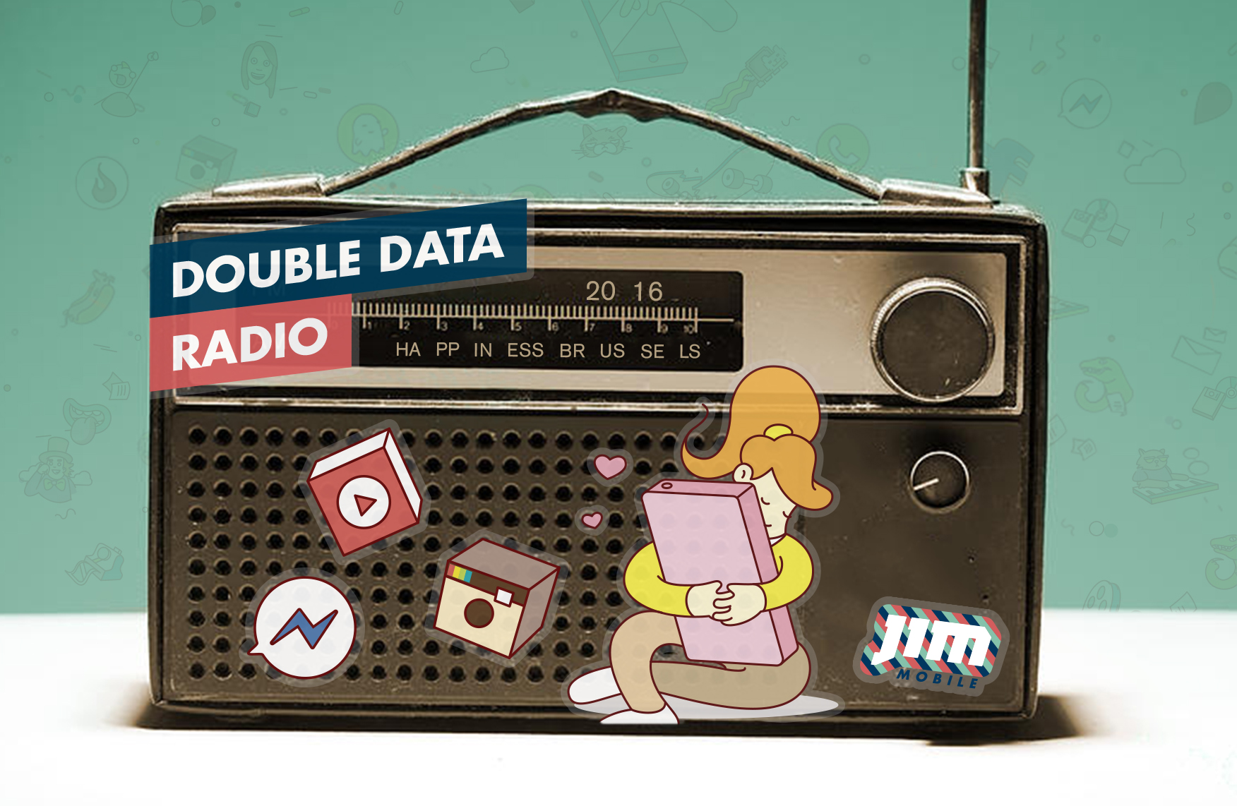 <span style="color: #777777">📱Jim Mobile <B>Double Data</B> </span>- radio - 2016 Happiness