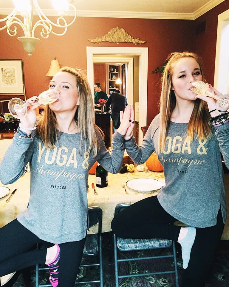 Hello Yoga Girl & her sis drinking their Champs!