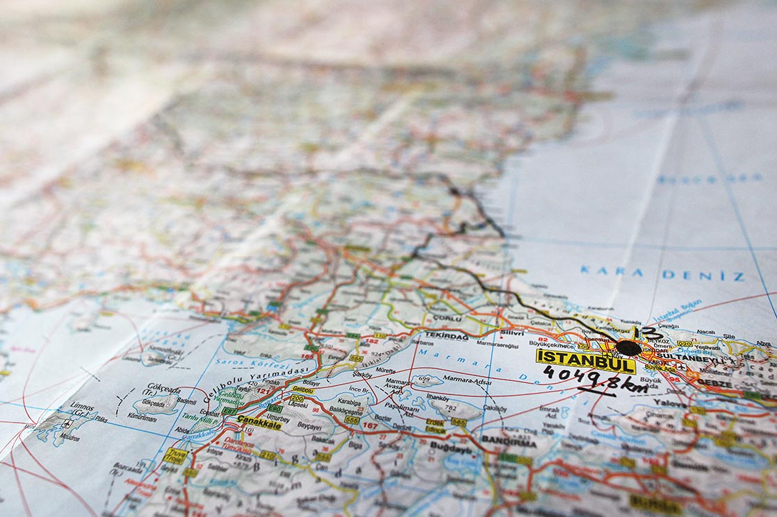 Paris > Istanbul = 4049.8km without highway and toll. Only smalls roads and time...
